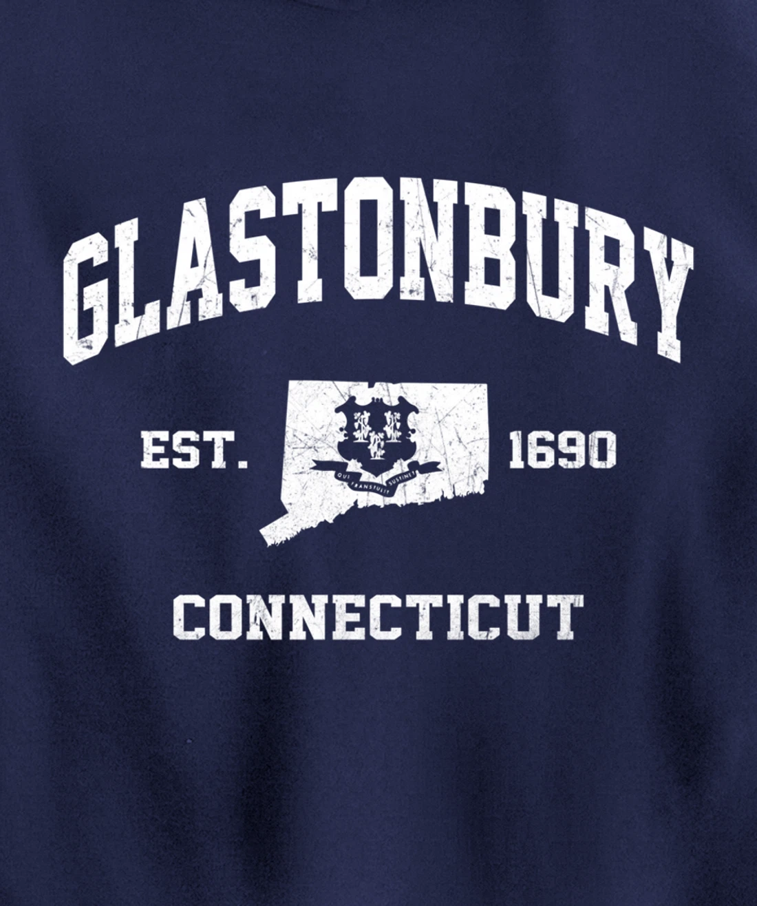 Glastonbury Connecticut CT vintage state Athletic style Pullover Hoodie