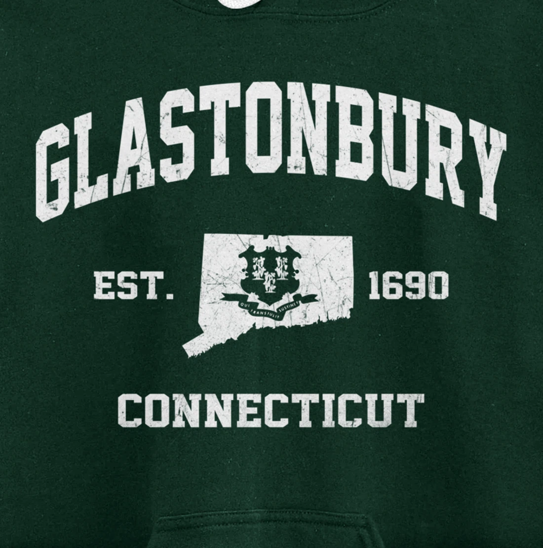 Glastonbury Connecticut CT vintage state Athletic style Pullover Hoodie
