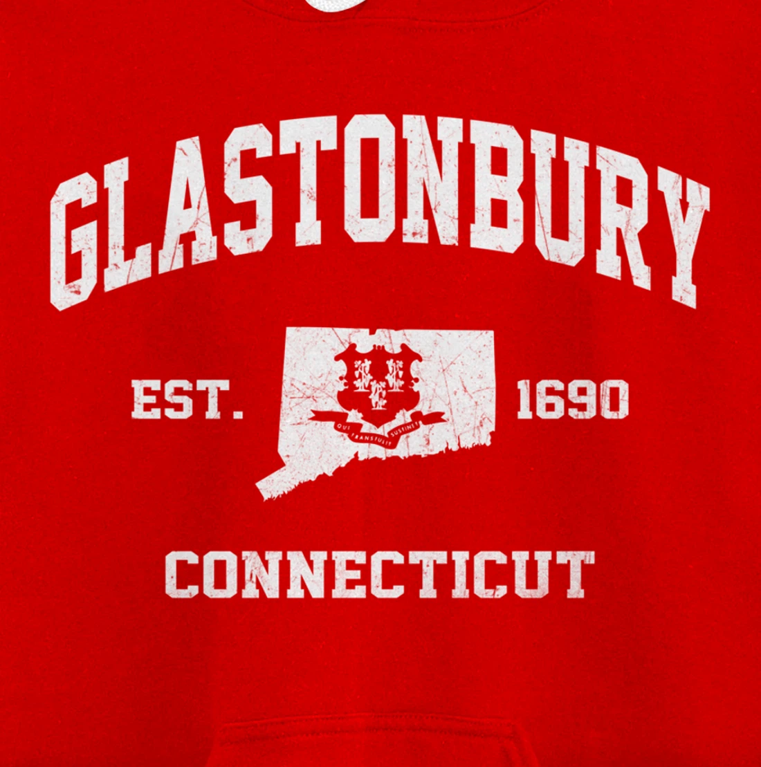 Glastonbury Connecticut CT vintage state Athletic style Pullover Hoodie