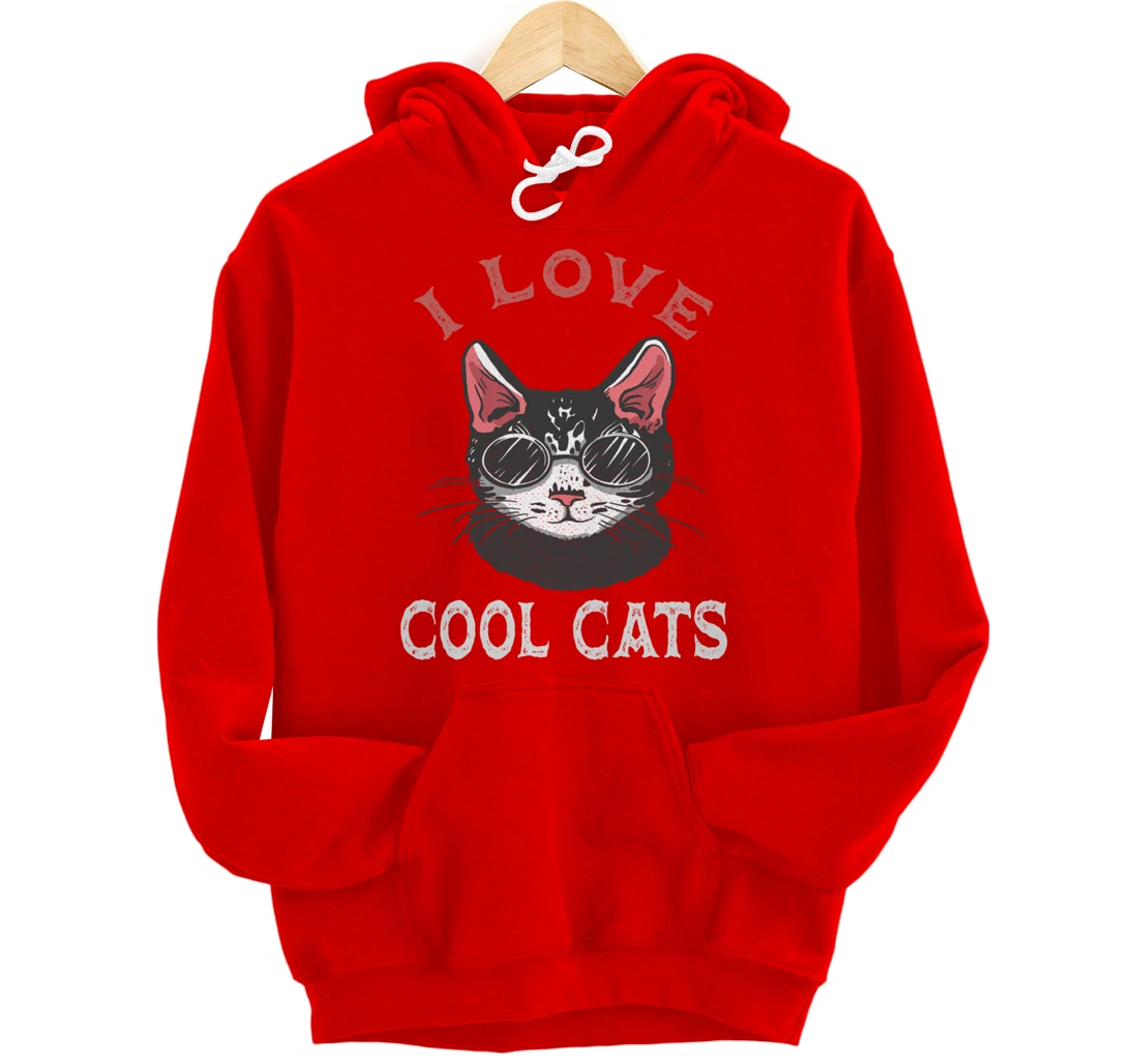 i love cool cats Pullover Hoodie