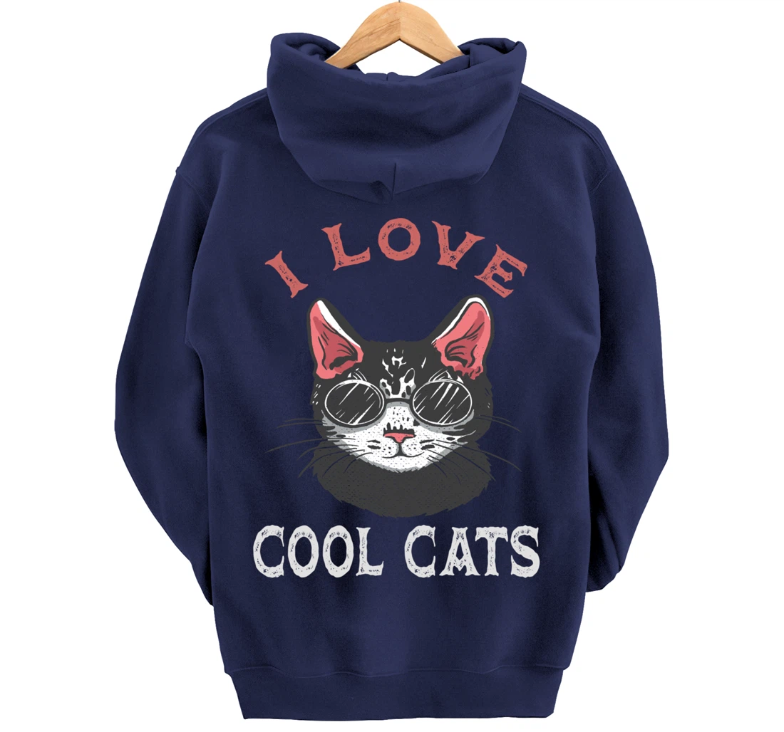 i love cool cats Pullover Hoodie