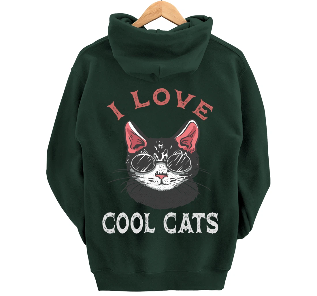i love cool cats Pullover Hoodie