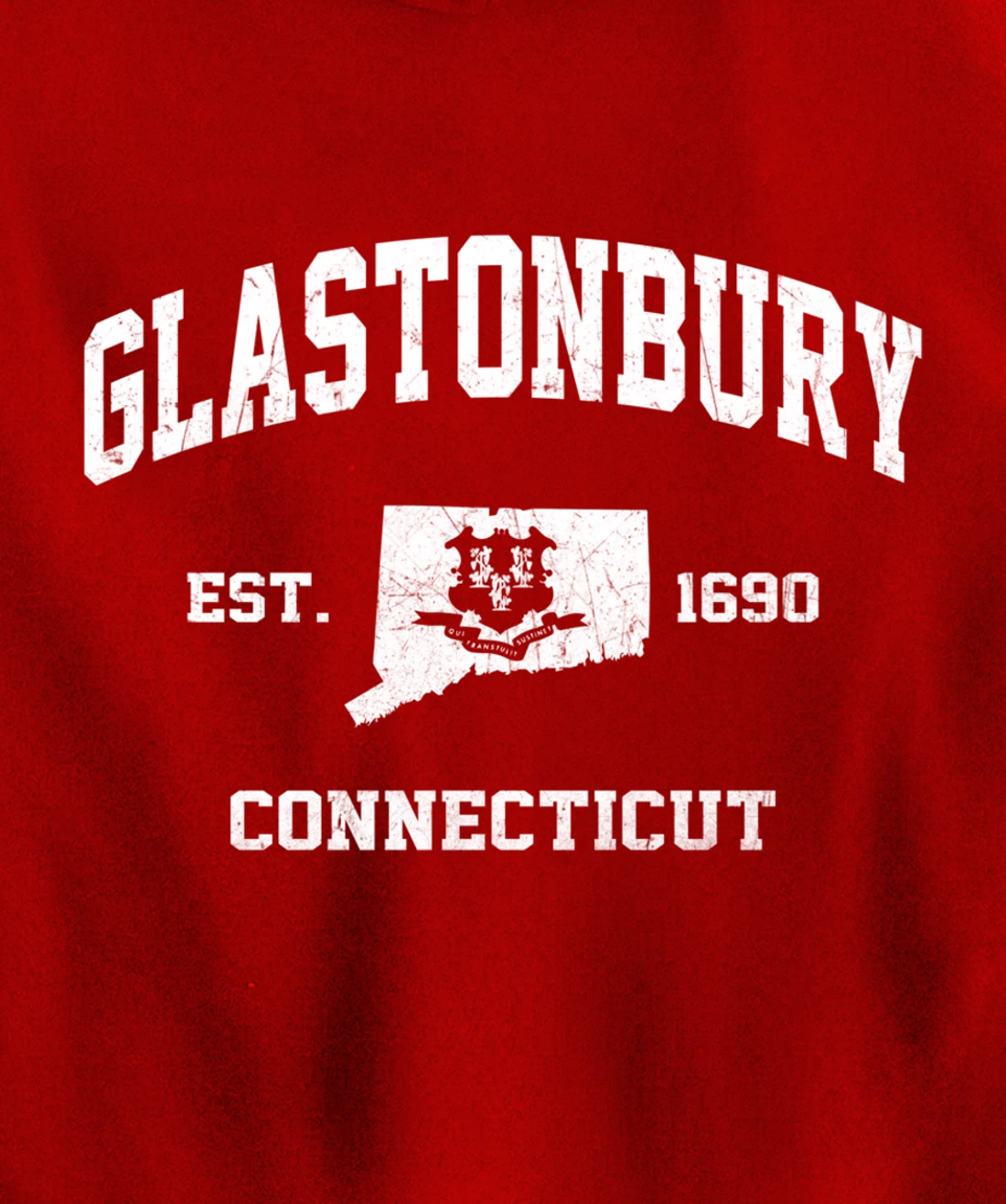 Glastonbury Connecticut CT vintage state Athletic style Pullover Hoodie