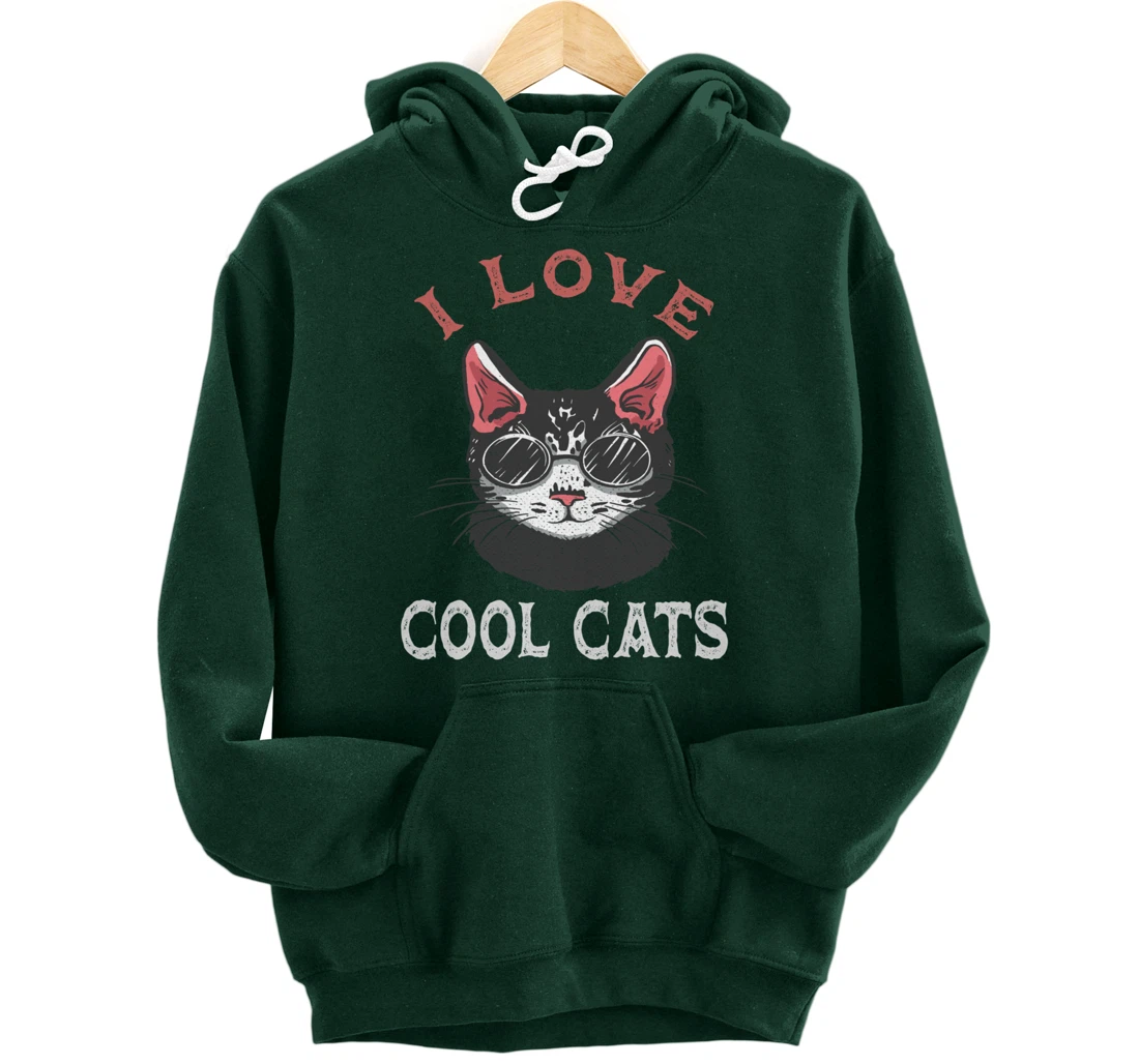 i love cool cats Pullover Hoodie