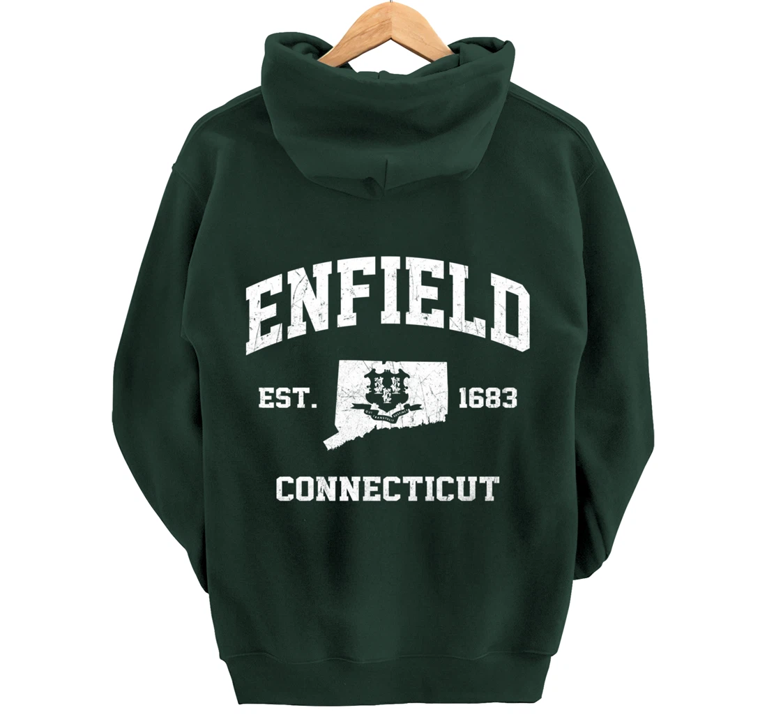 Enfield Connecticut CT vintage state Athletic style Pullover Hoodie