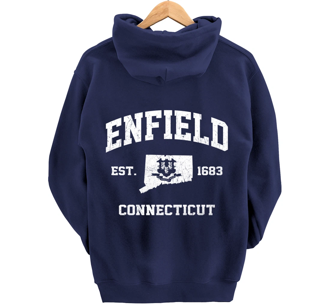 Enfield Connecticut CT vintage state Athletic style Pullover Hoodie