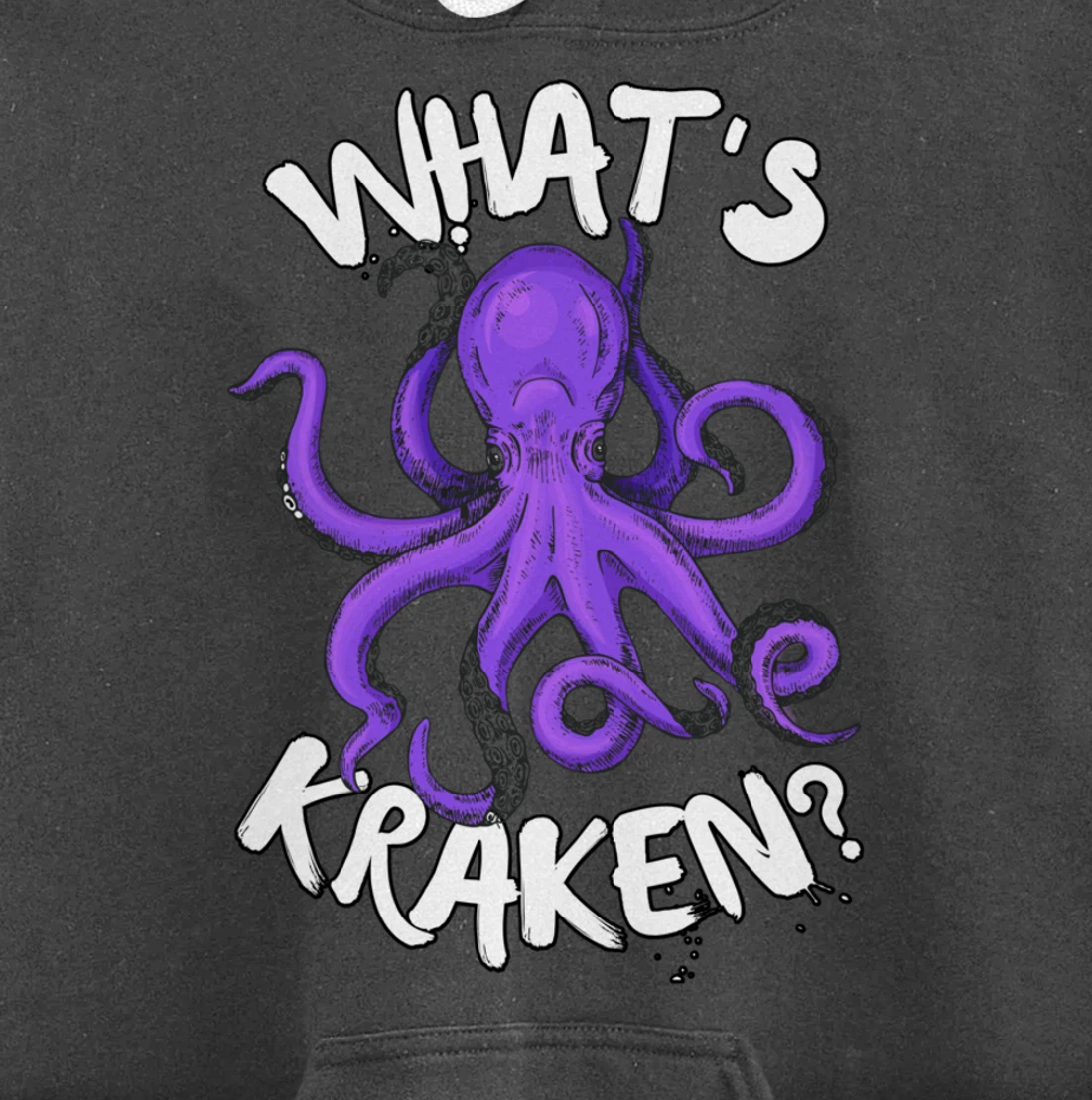 Funny Giant Octopus What's Kraken? Sea Ocean Monster Graphic Pullover Hoodie