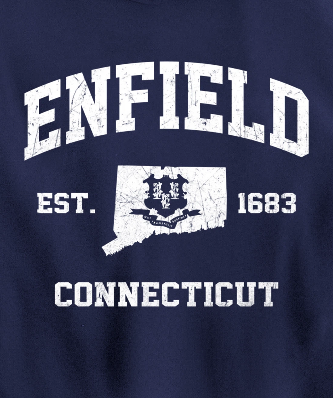Enfield Connecticut CT vintage state Athletic style Pullover Hoodie