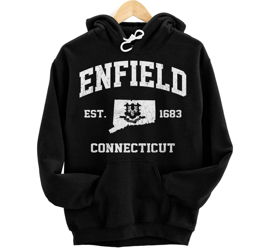 Enfield Connecticut CT vintage state Athletic style Pullover Hoodie