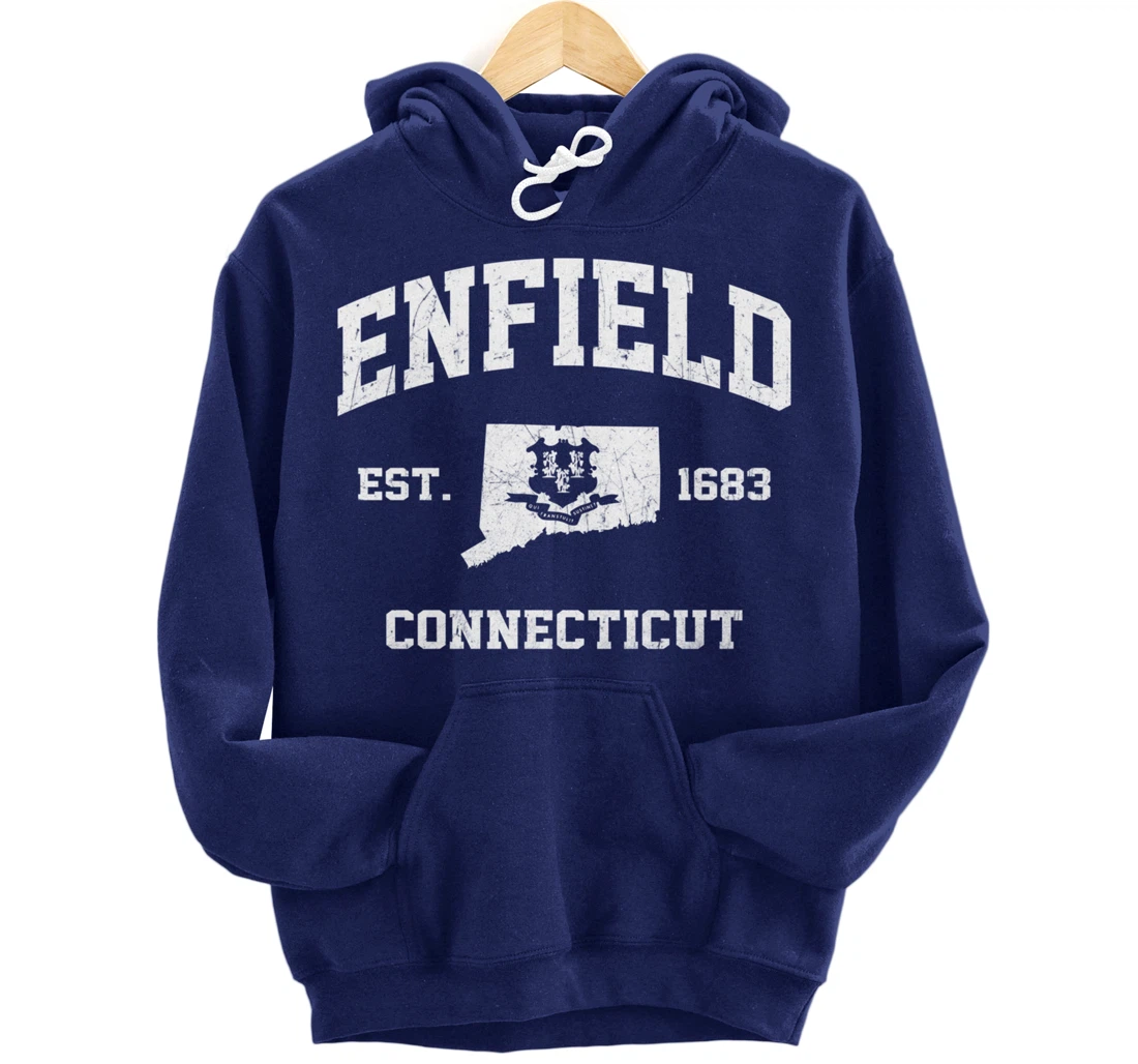 Enfield Connecticut CT vintage state Athletic style Pullover Hoodie
