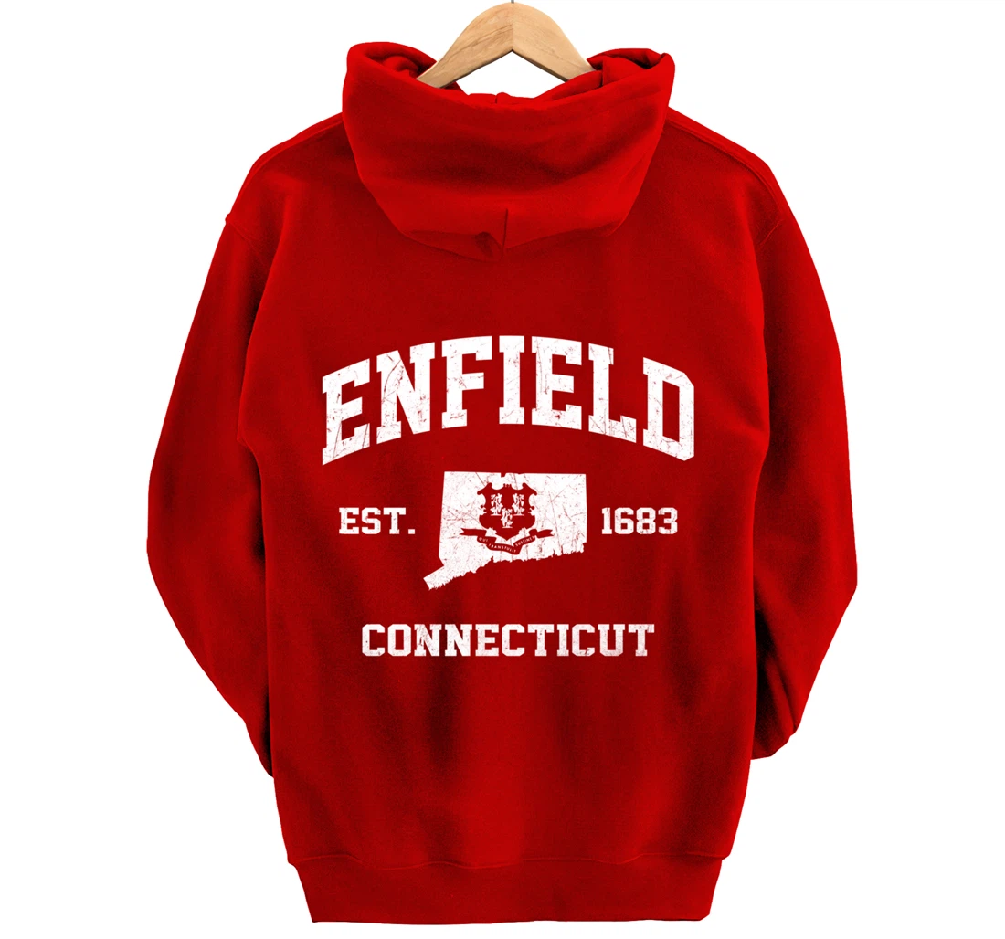 Enfield Connecticut CT vintage state Athletic style Pullover Hoodie