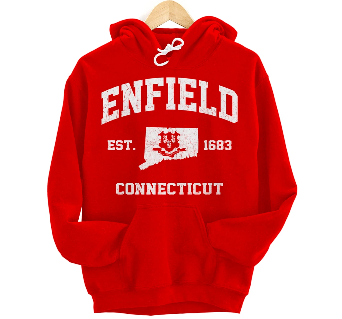 Enfield Connecticut CT vintage state Athletic style Pullover Hoodie