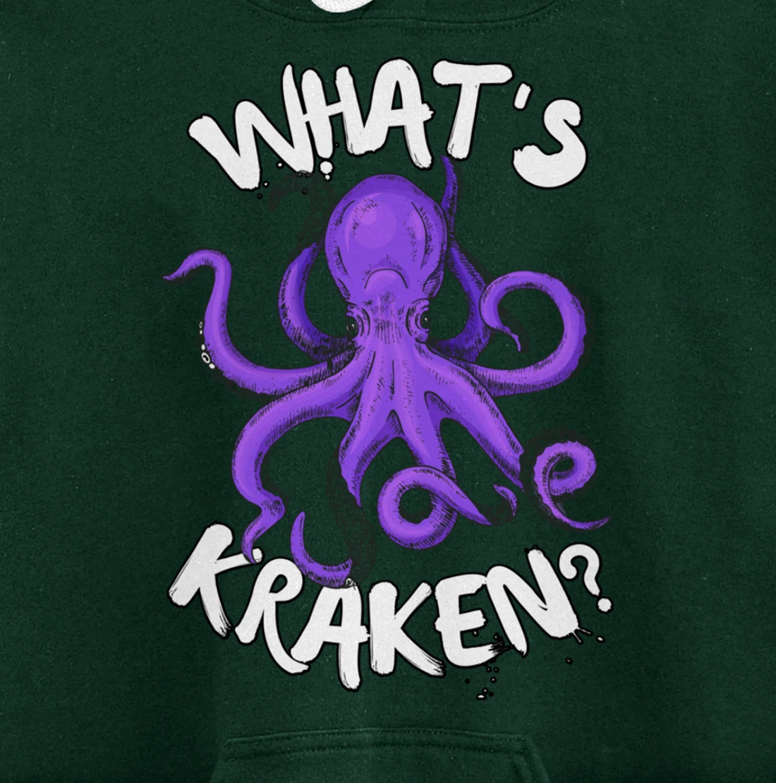 Funny Giant Octopus What's Kraken? Sea Ocean Monster Graphic Pullover Hoodie