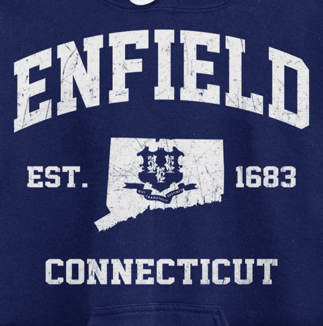 Enfield Connecticut CT vintage state Athletic style Pullover Hoodie