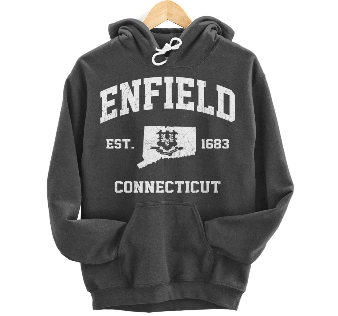 Enfield Connecticut CT vintage state Athletic style Pullover Hoodie