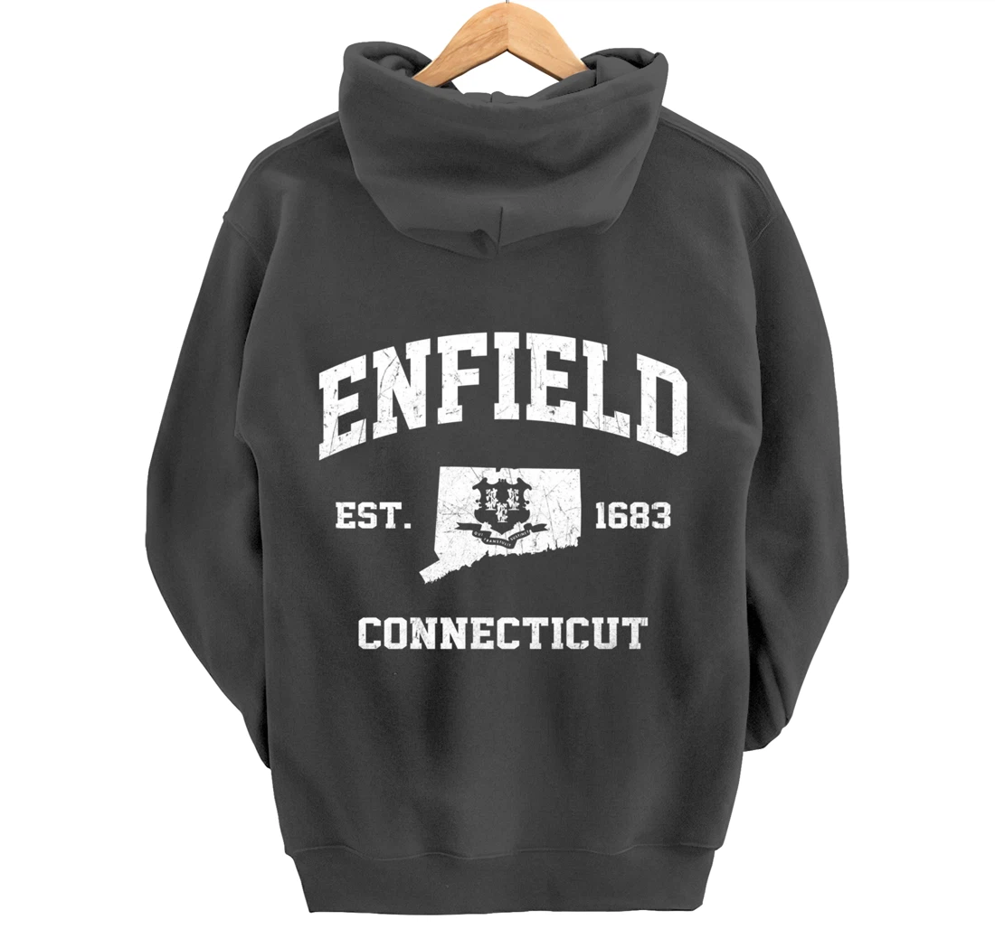 Enfield Connecticut CT vintage state Athletic style Pullover Hoodie