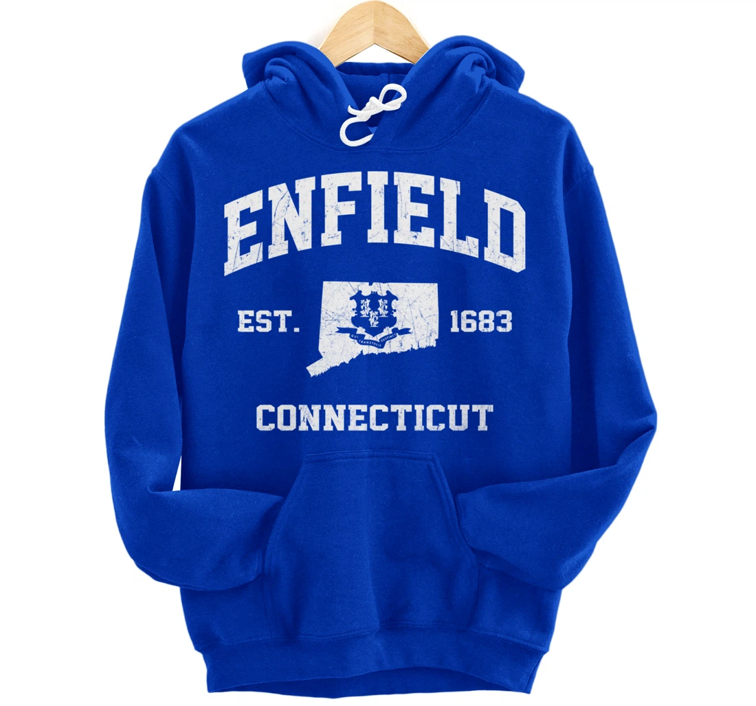 Enfield Connecticut CT vintage state Athletic style Pullover Hoodie