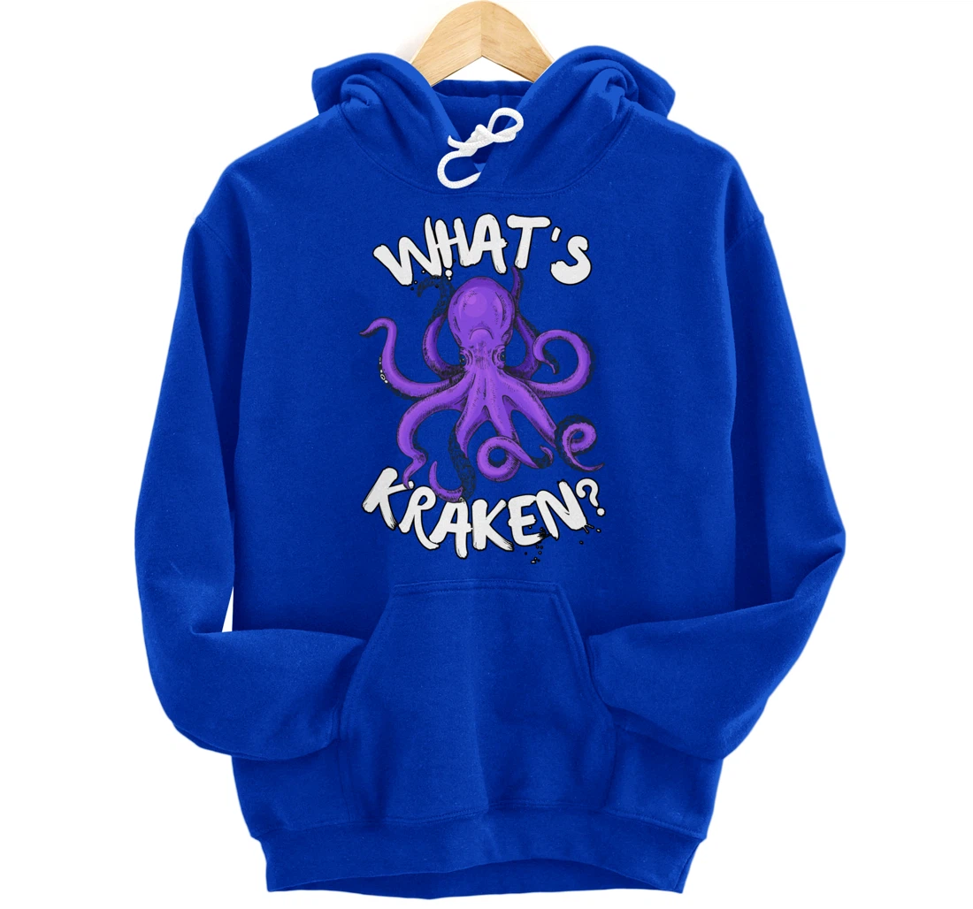 Funny Giant Octopus What's Kraken? Sea Ocean Monster Graphic Pullover Hoodie