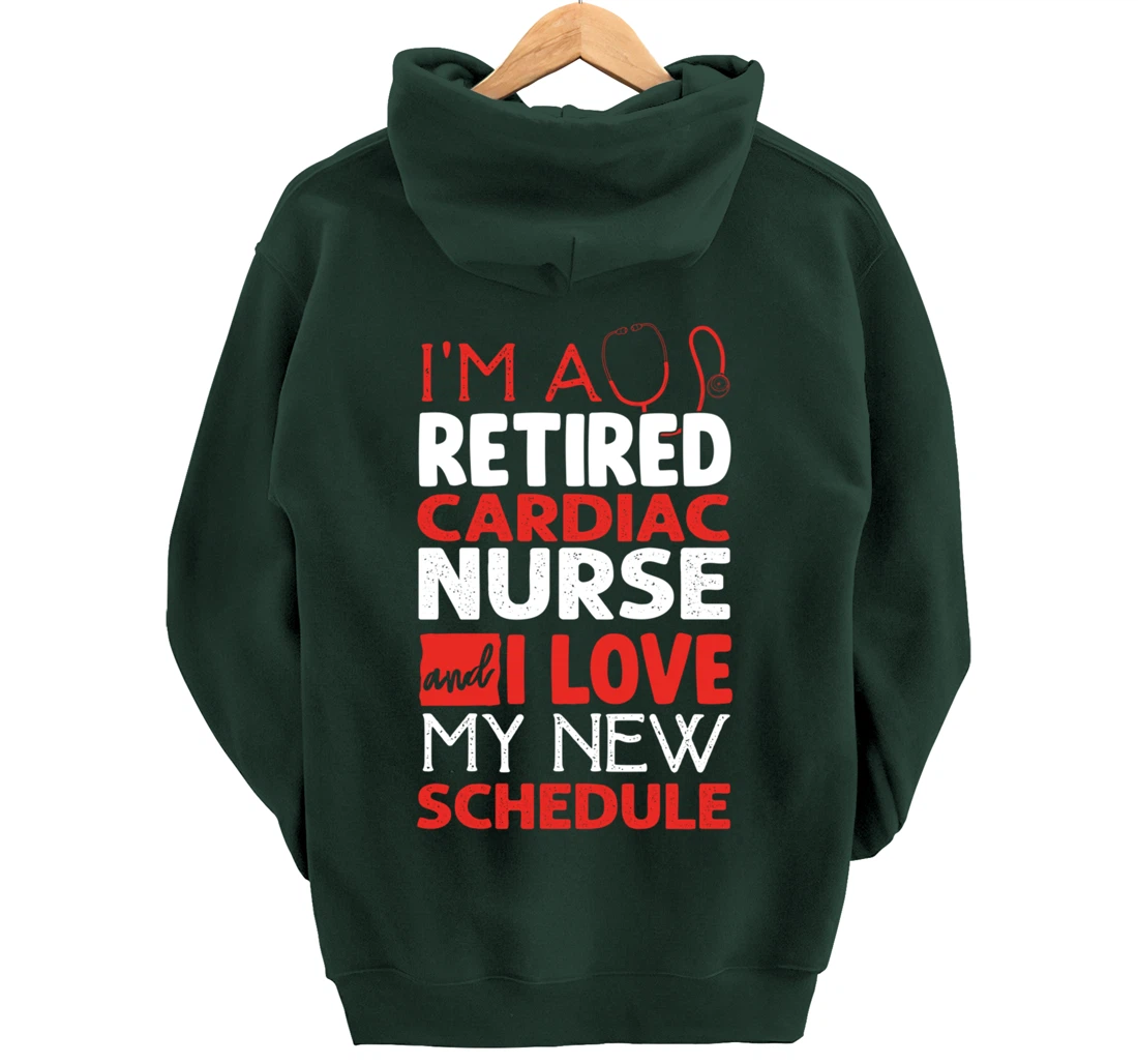 Funny Nursing Fan Graphic Women Men Retired Cardiac Nurse Pullover Hoodie