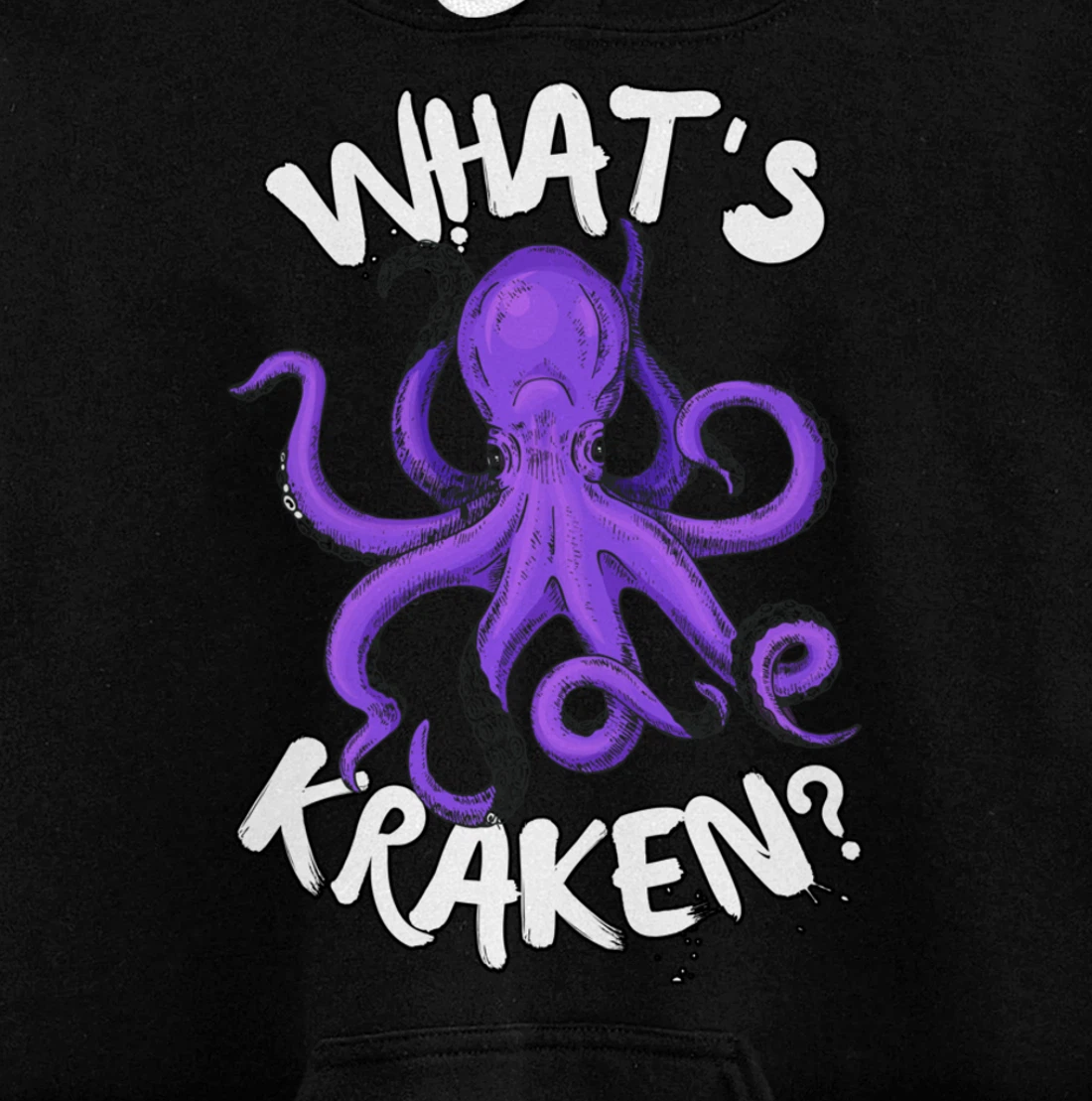 Funny Giant Octopus What's Kraken? Sea Ocean Monster Graphic Pullover Hoodie