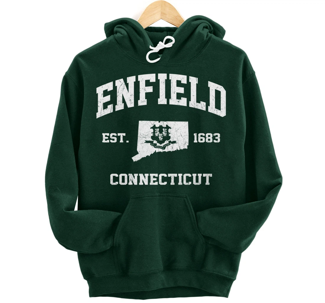 Enfield Connecticut CT vintage state Athletic style Pullover Hoodie