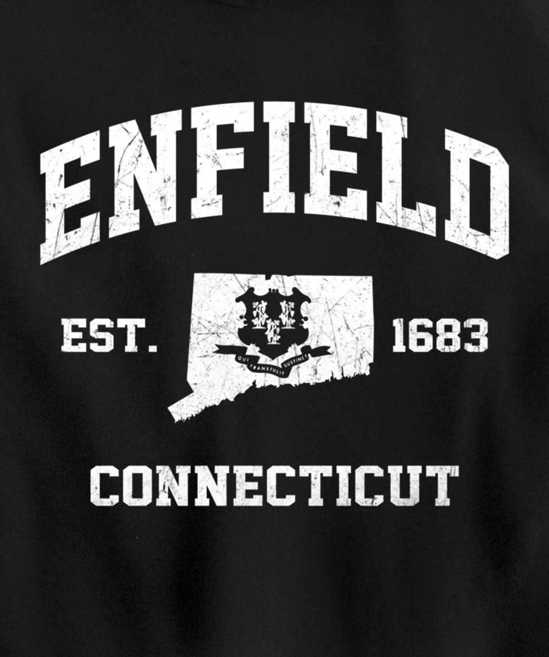 Enfield Connecticut CT vintage state Athletic style Pullover Hoodie