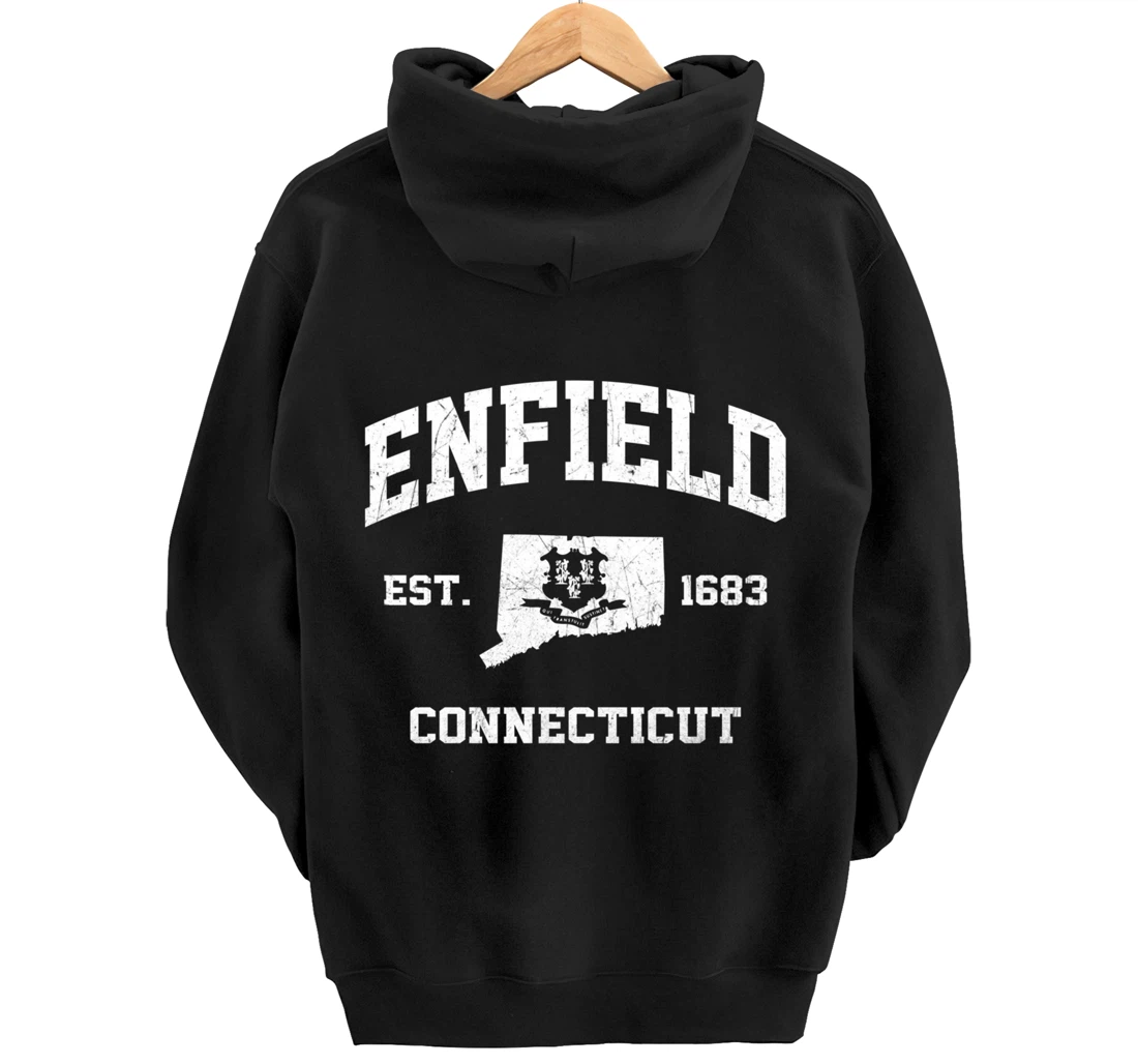 Enfield Connecticut CT vintage state Athletic style Pullover Hoodie