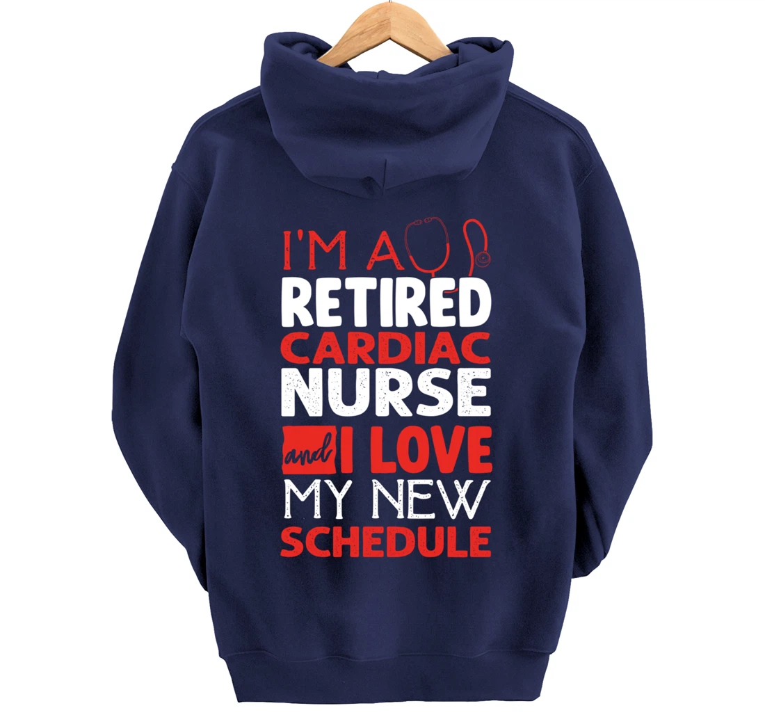 Funny Nursing Fan Graphic Women Men Retired Cardiac Nurse Pullover Hoodie