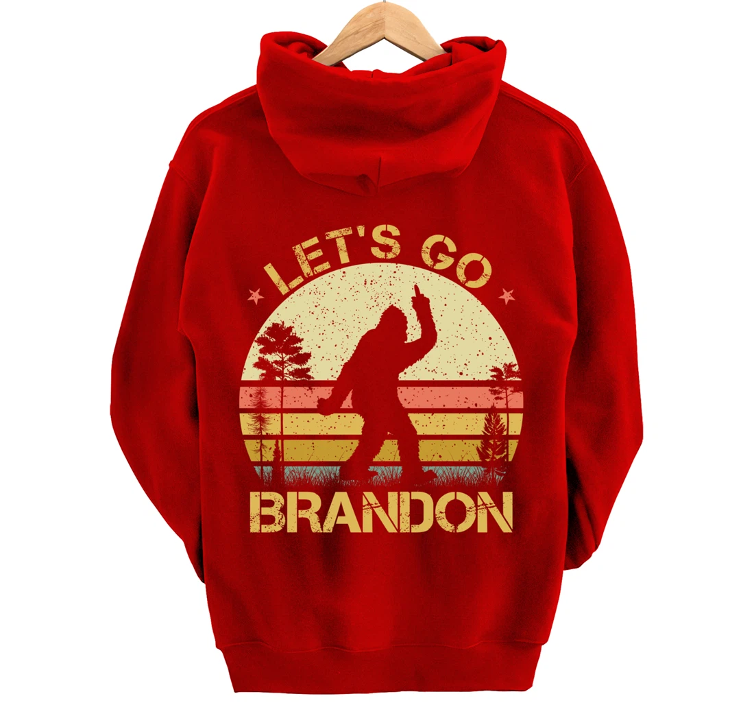 Bigfoot Sasquatch Middle Finger Let's Go Branson Brandon Pullover Hoodie