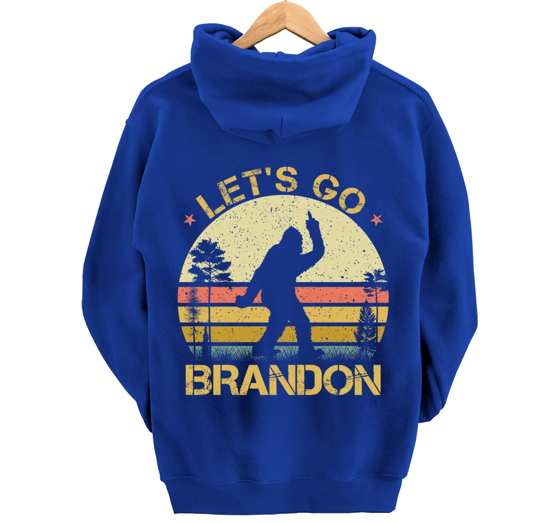 Bigfoot Sasquatch Middle Finger Let's Go Branson Brandon Pullover Hoodie
