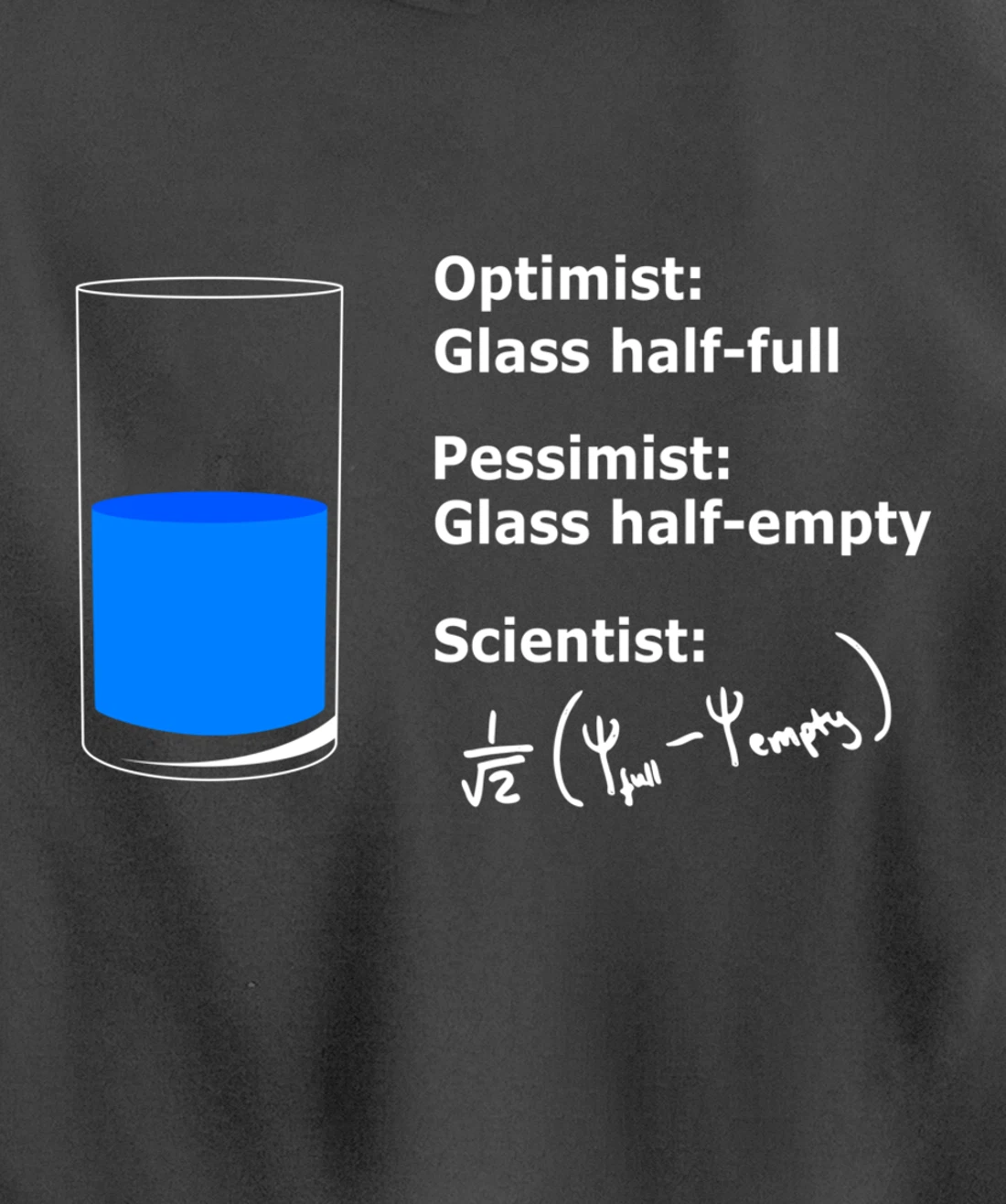 The Glass is half-full optimist Science Sarcasm Cool Humor Pullover Hoodie