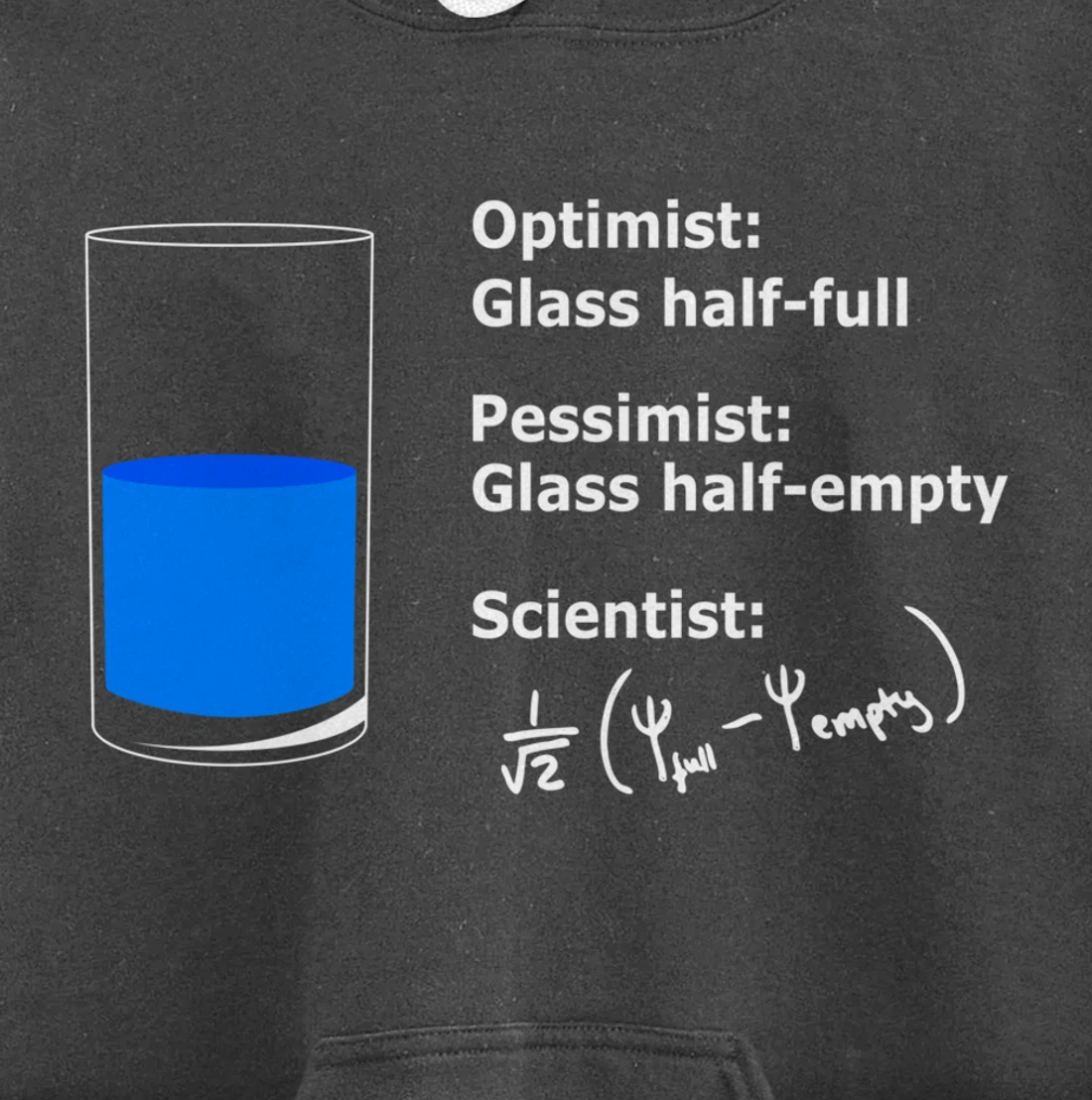 The Glass is half-full optimist Science Sarcasm Cool Humor Pullover Hoodie