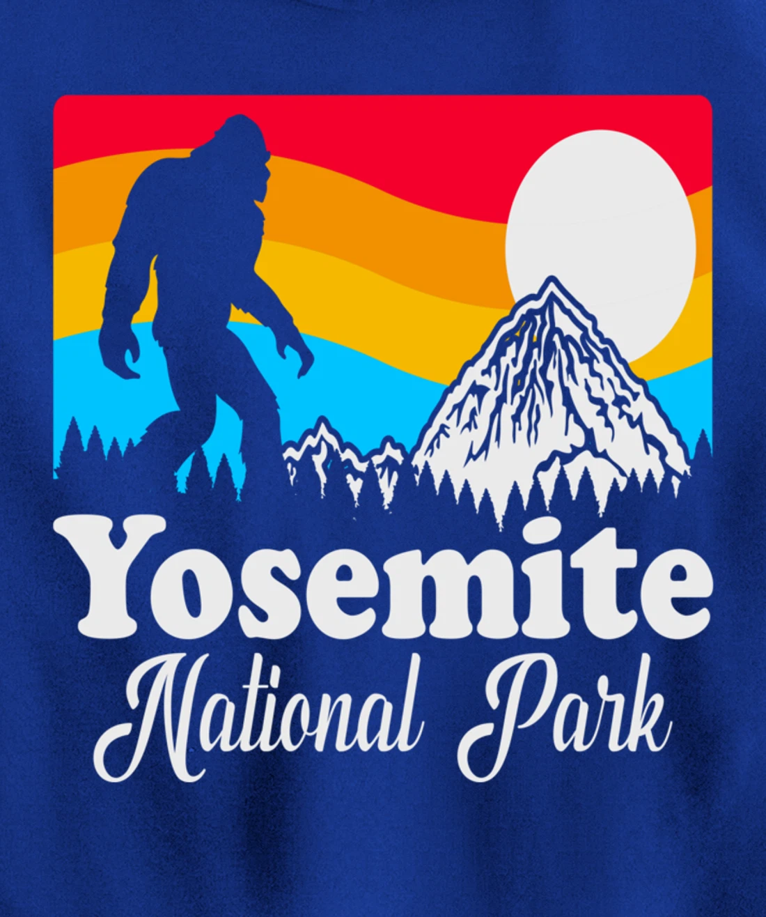 Funny Bigfoot Retro Yosemite National Park Gag Gift Pullover Hoodie
