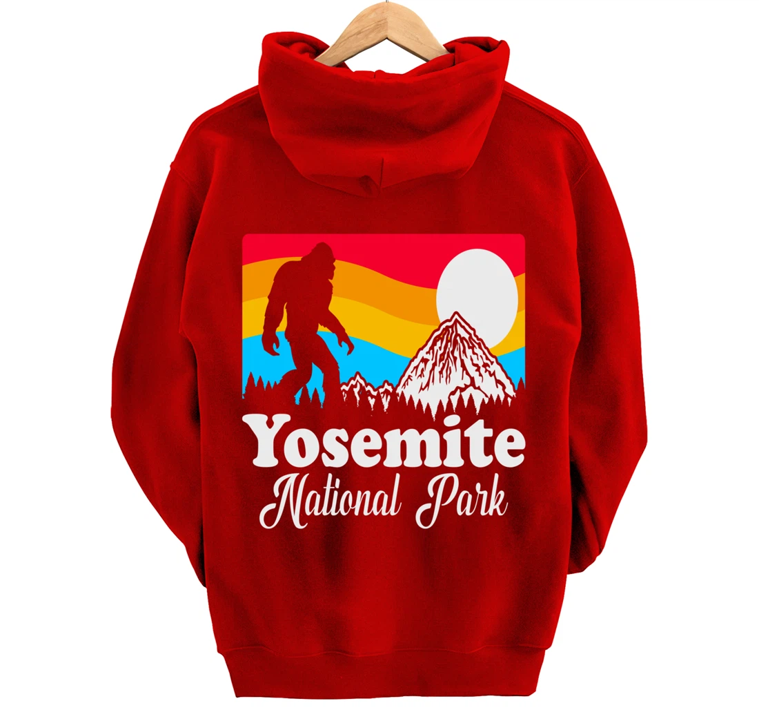 Funny Bigfoot Retro Yosemite National Park Gag Gift Pullover Hoodie
