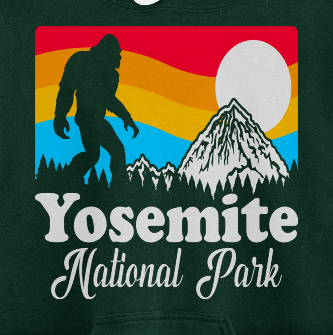 Funny Bigfoot Retro Yosemite National Park Gag Gift Pullover Hoodie