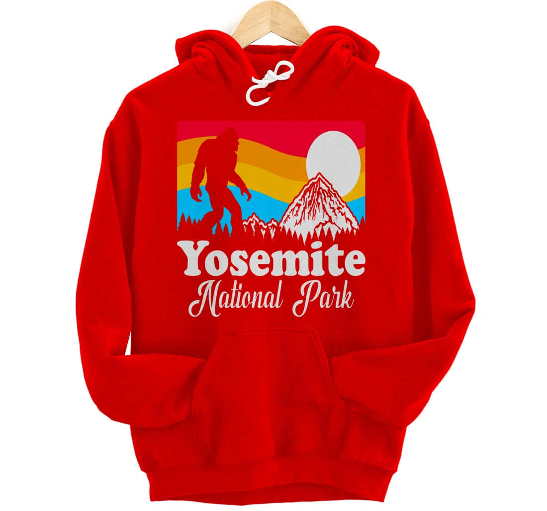 Funny Bigfoot Retro Yosemite National Park Gag Gift Pullover Hoodie