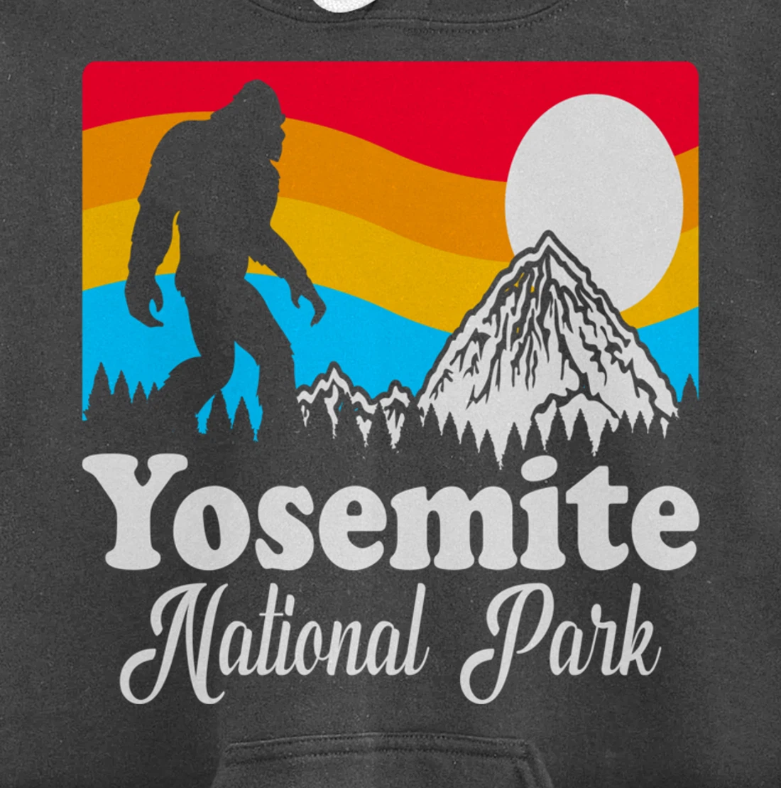 Funny Bigfoot Retro Yosemite National Park Gag Gift Pullover Hoodie