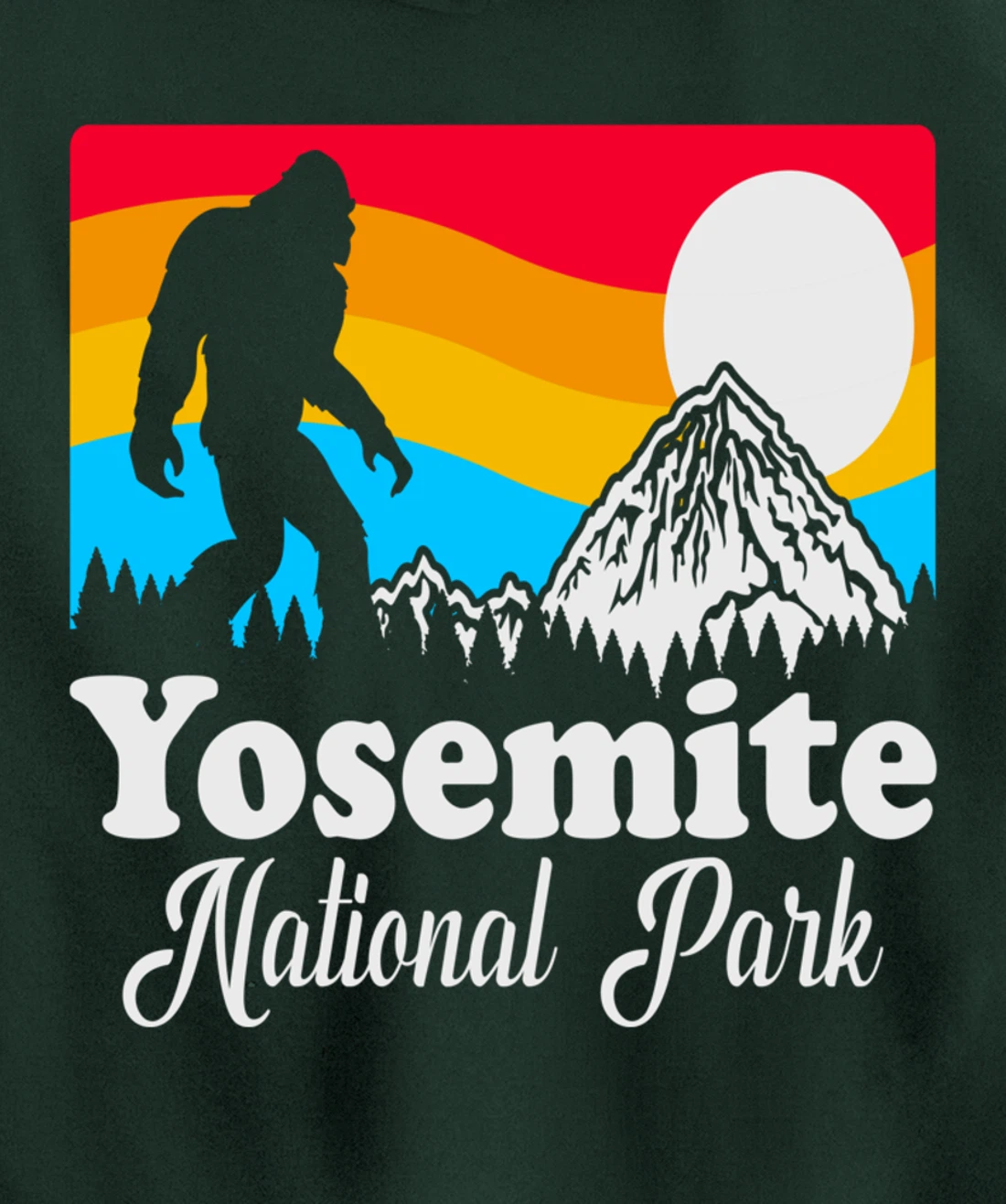 Funny Bigfoot Retro Yosemite National Park Gag Gift Pullover Hoodie