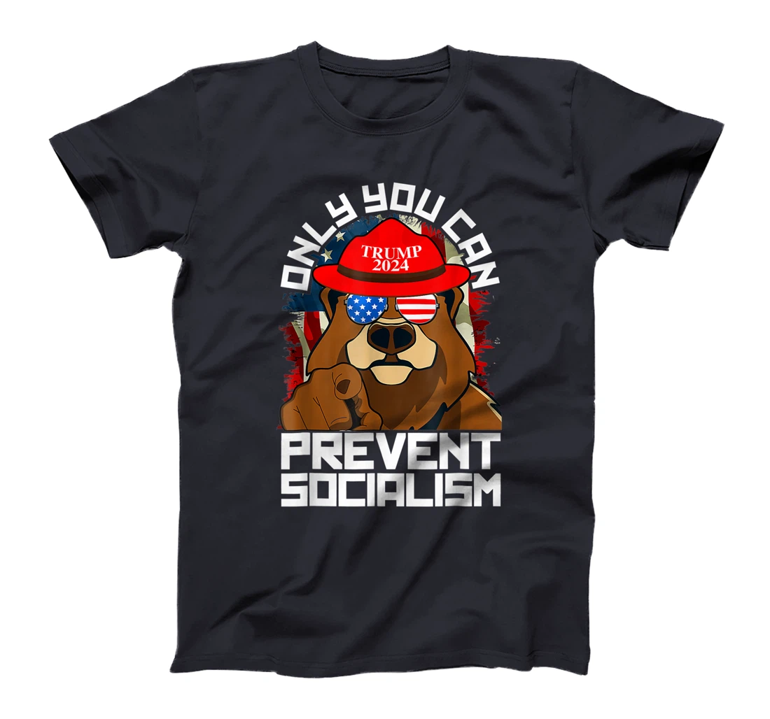 Trump Bear 45 47 MAGA 2024 Only You Can Prevent Socialism T-Shirt