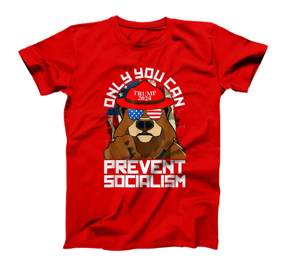 Trump Bear 45 47 MAGA 2024 Only You Can Prevent Socialism T-Shirt