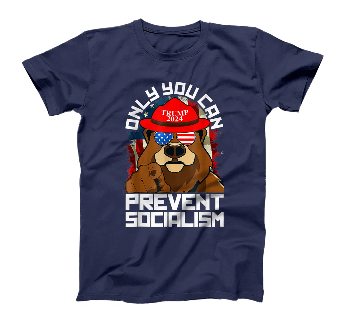 Trump Bear 45 47 MAGA 2024 Only You Can Prevent Socialism T-Shirt