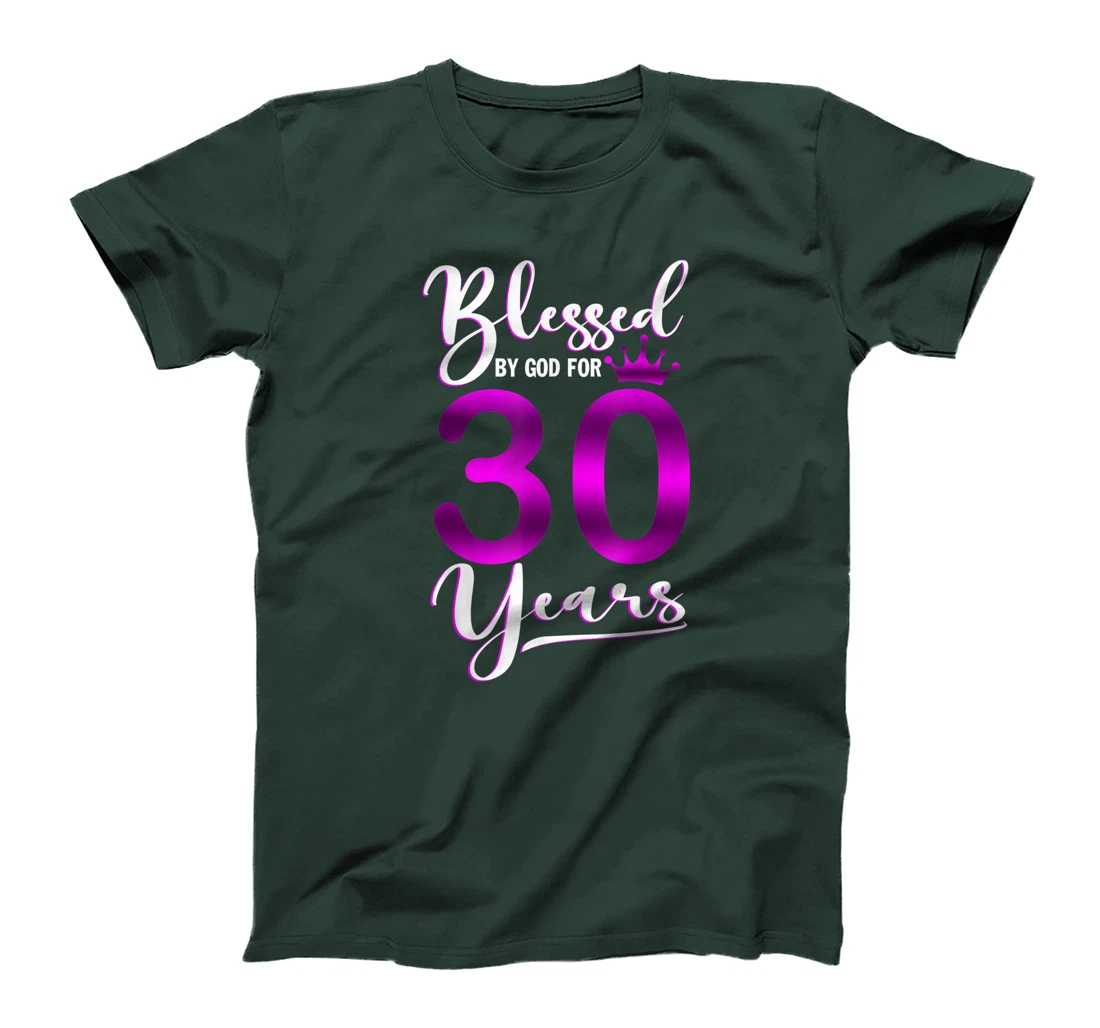 Vintage Blessed by God For 30 Years Old Happy 30th Birthday T-Shirt