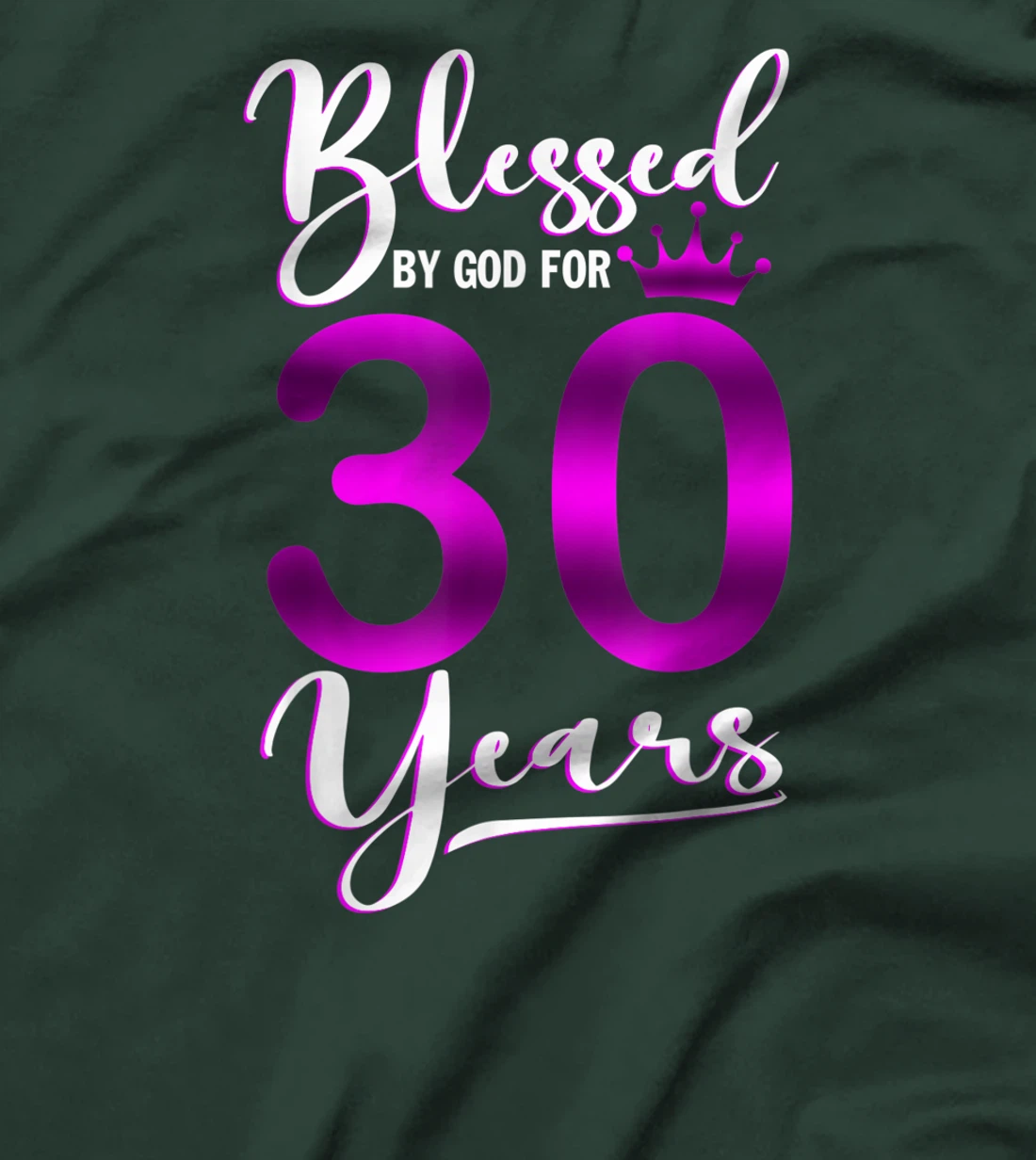Vintage Blessed by God For 30 Years Old Happy 30th Birthday T-Shirt
