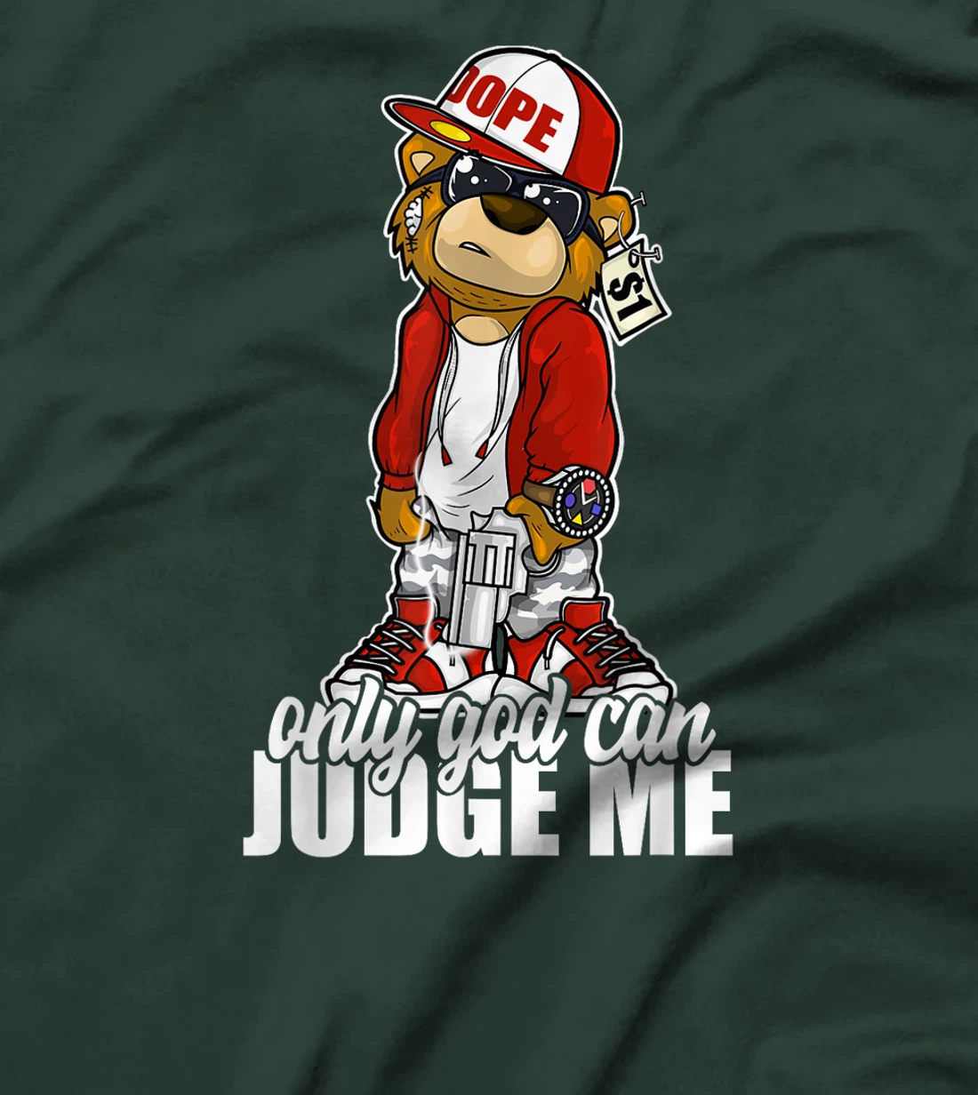Only God Can Judge Me Hip Hop Teddy Christian Religion Gift T-Shirt