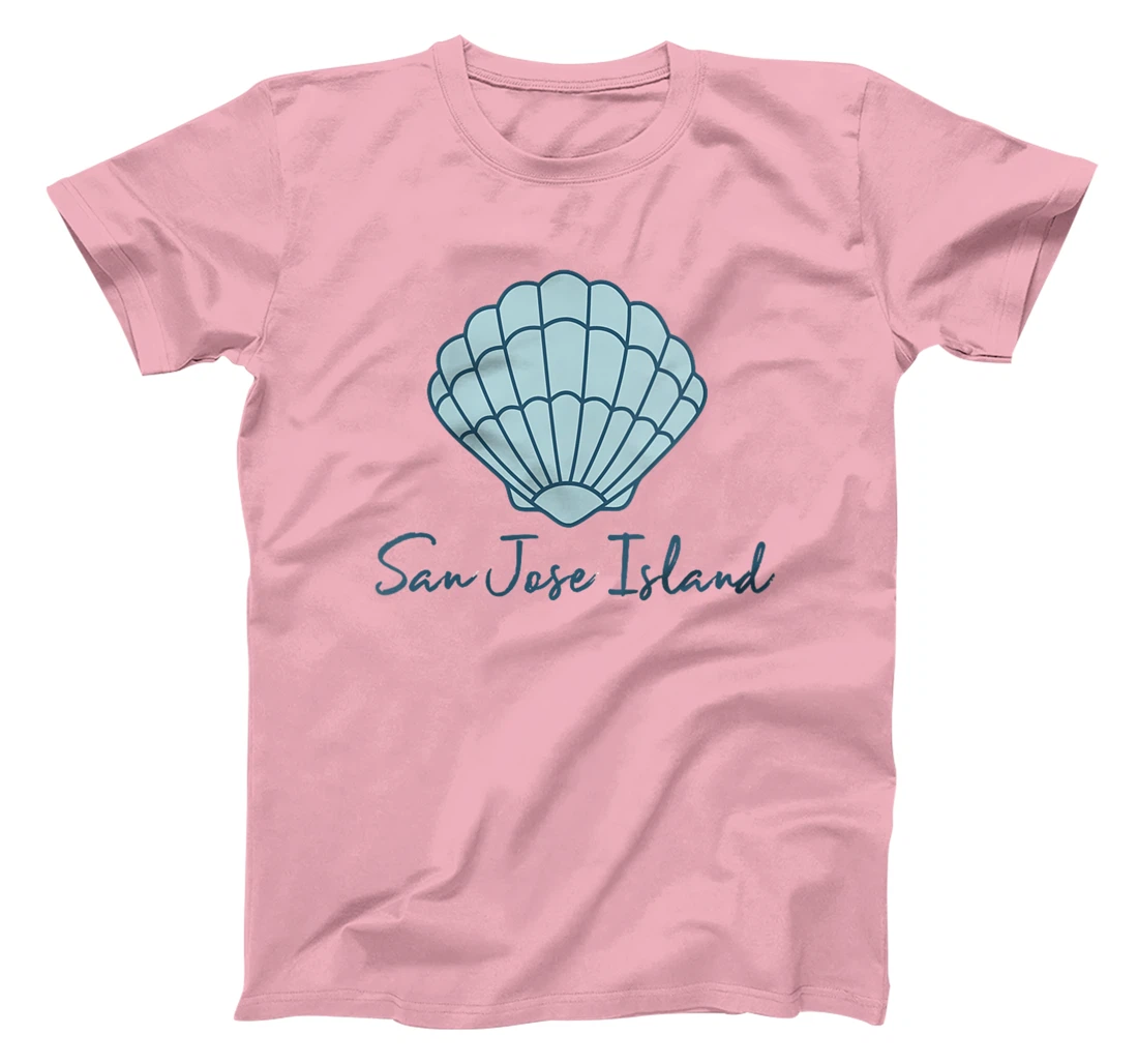 Womens San Jose Island Texas Scallop Shell Seashells Beach Combing T-Shirt
