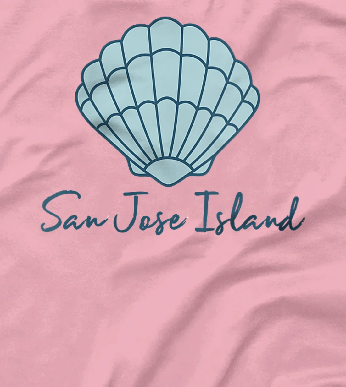 Womens San Jose Island Texas Scallop Shell Seashells Beach Combing T-Shirt