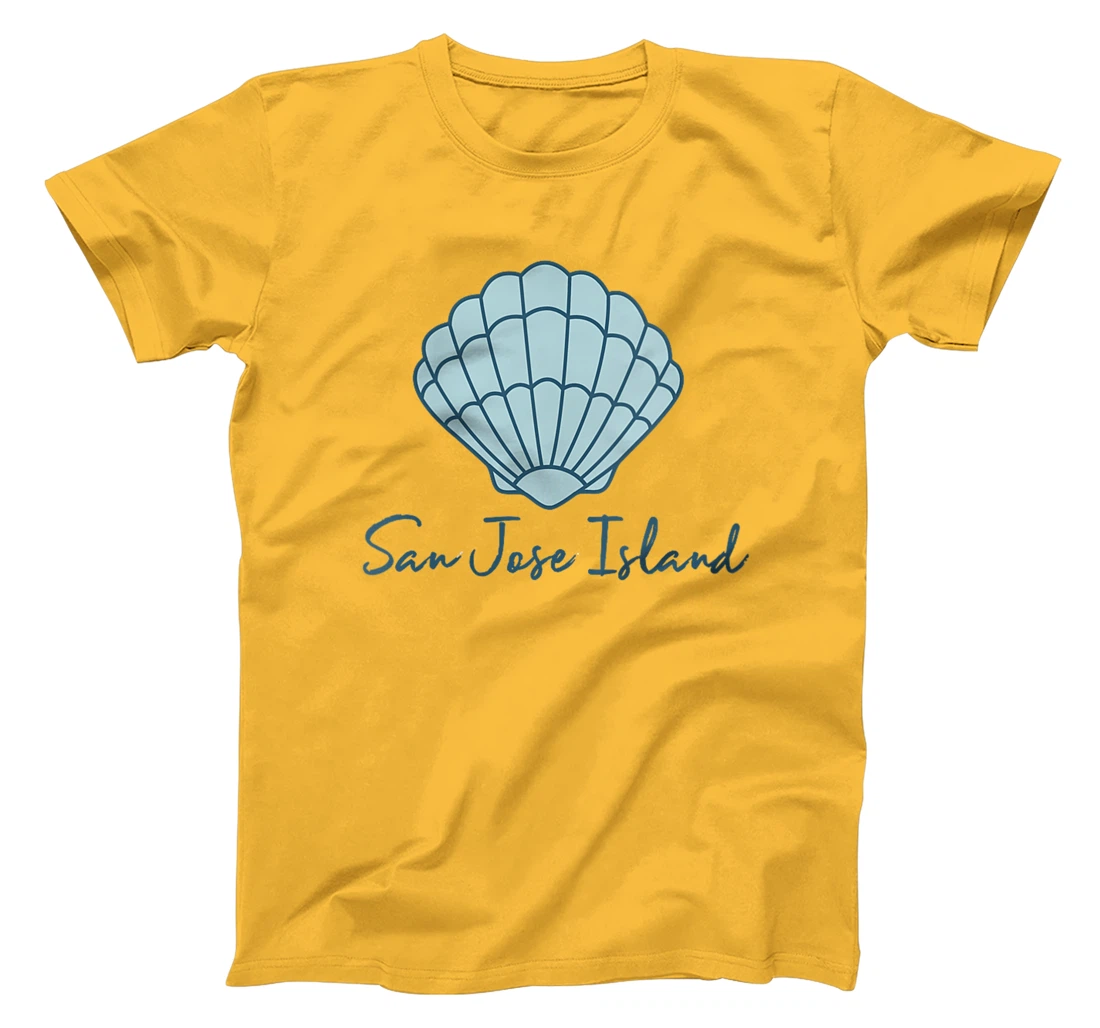 Womens San Jose Island Texas Scallop Shell Seashells Beach Combing T-Shirt
