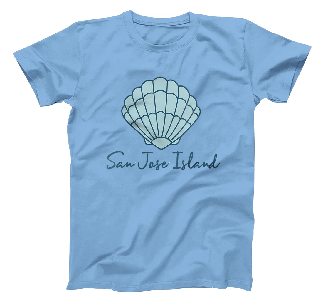 Womens San Jose Island Texas Scallop Shell Seashells Beach Combing T-Shirt