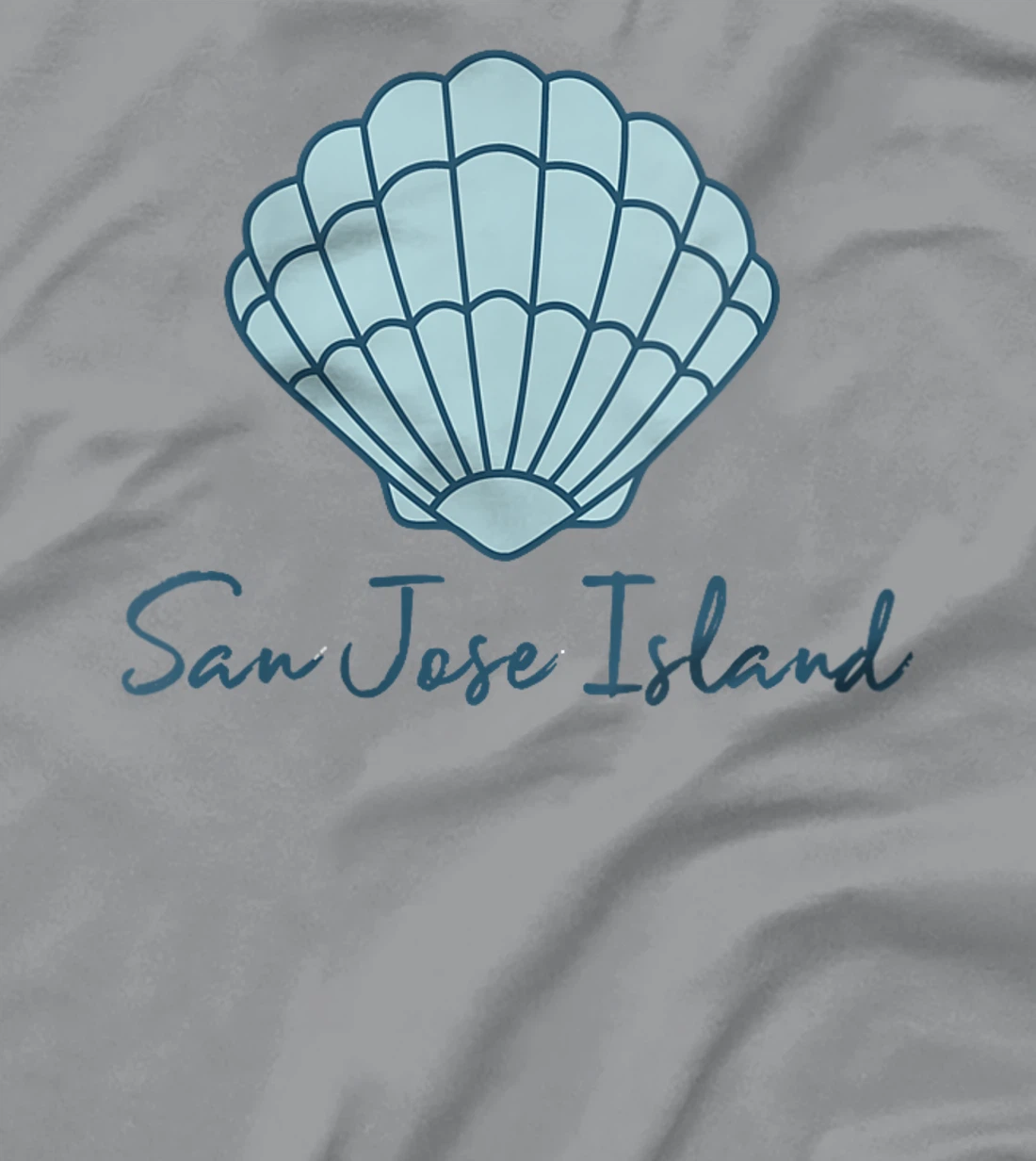 Womens San Jose Island Texas Scallop Shell Seashells Beach Combing T-Shirt