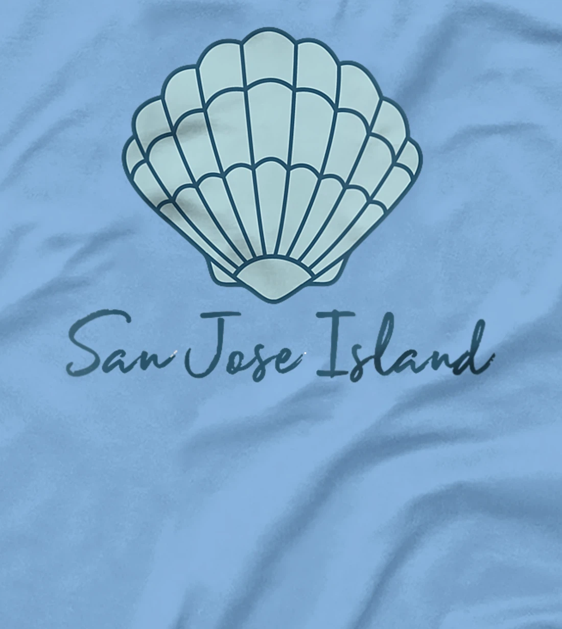Womens San Jose Island Texas Scallop Shell Seashells Beach Combing T-Shirt